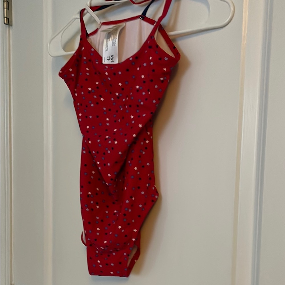 OshKosh B'gosh Red and Blue One Piece Swimsuit with Playful Pattern